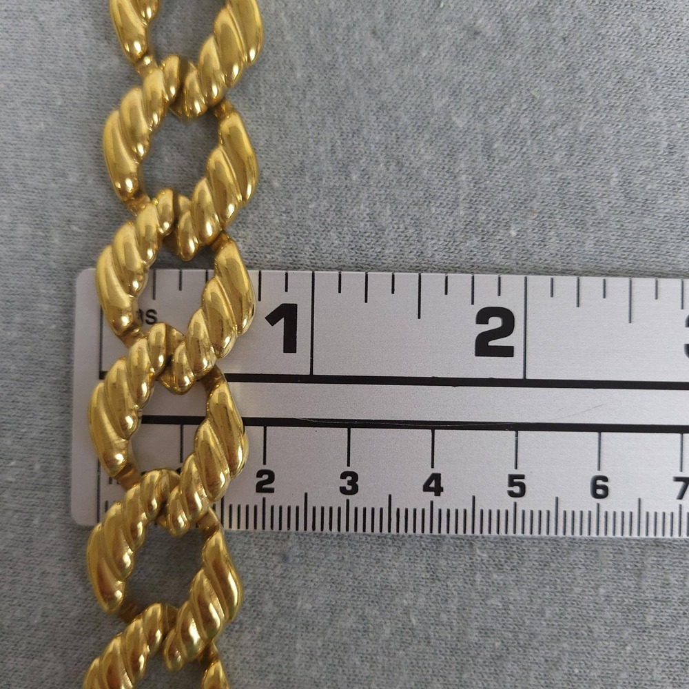 Vintage Napier Gold Tone Chunky Chain Collar Necklace 16" Statement Rope Knot - Picture 7 of 8